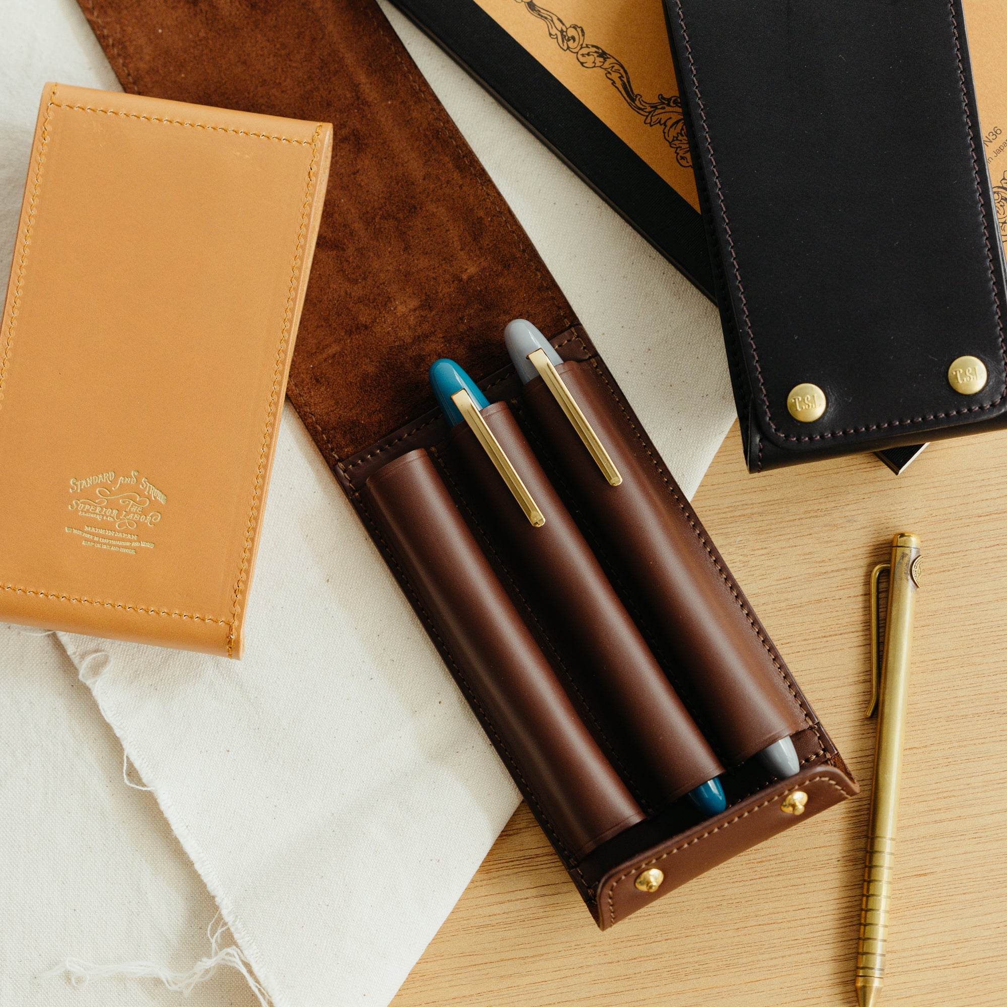 SL0452 INGRASSATO fountain pen case (three pens)