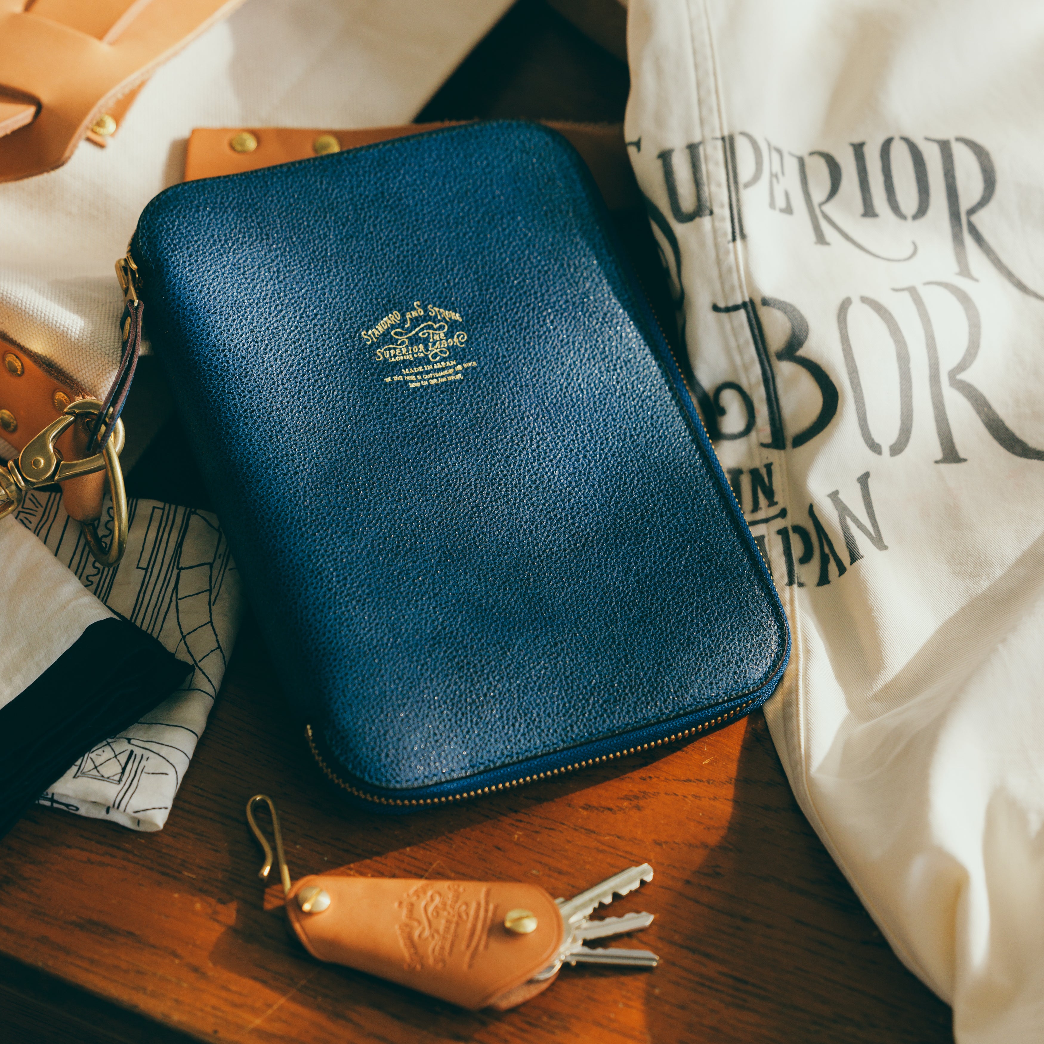 SL0313 KUROZAN indigo zip organizer