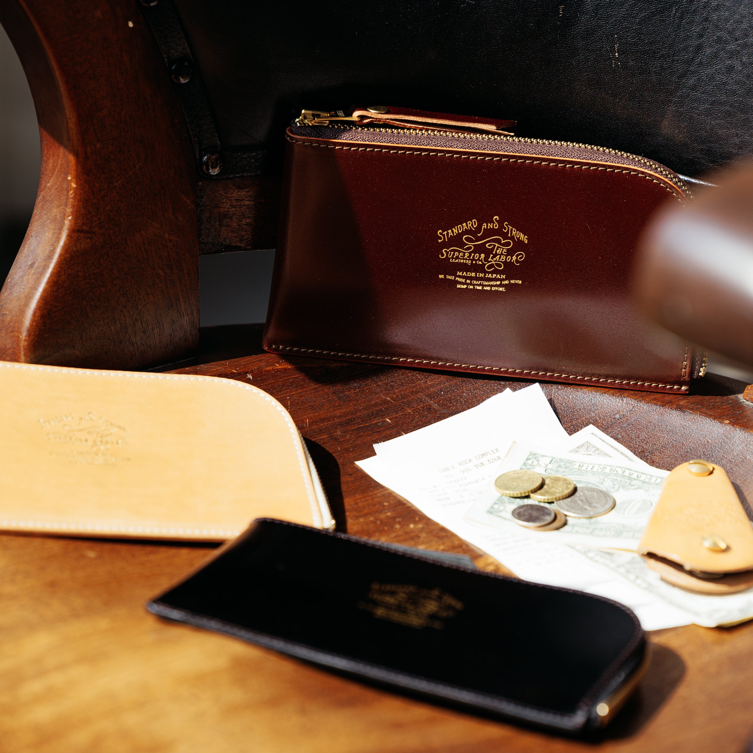 SL0183 cordovan L zip purse