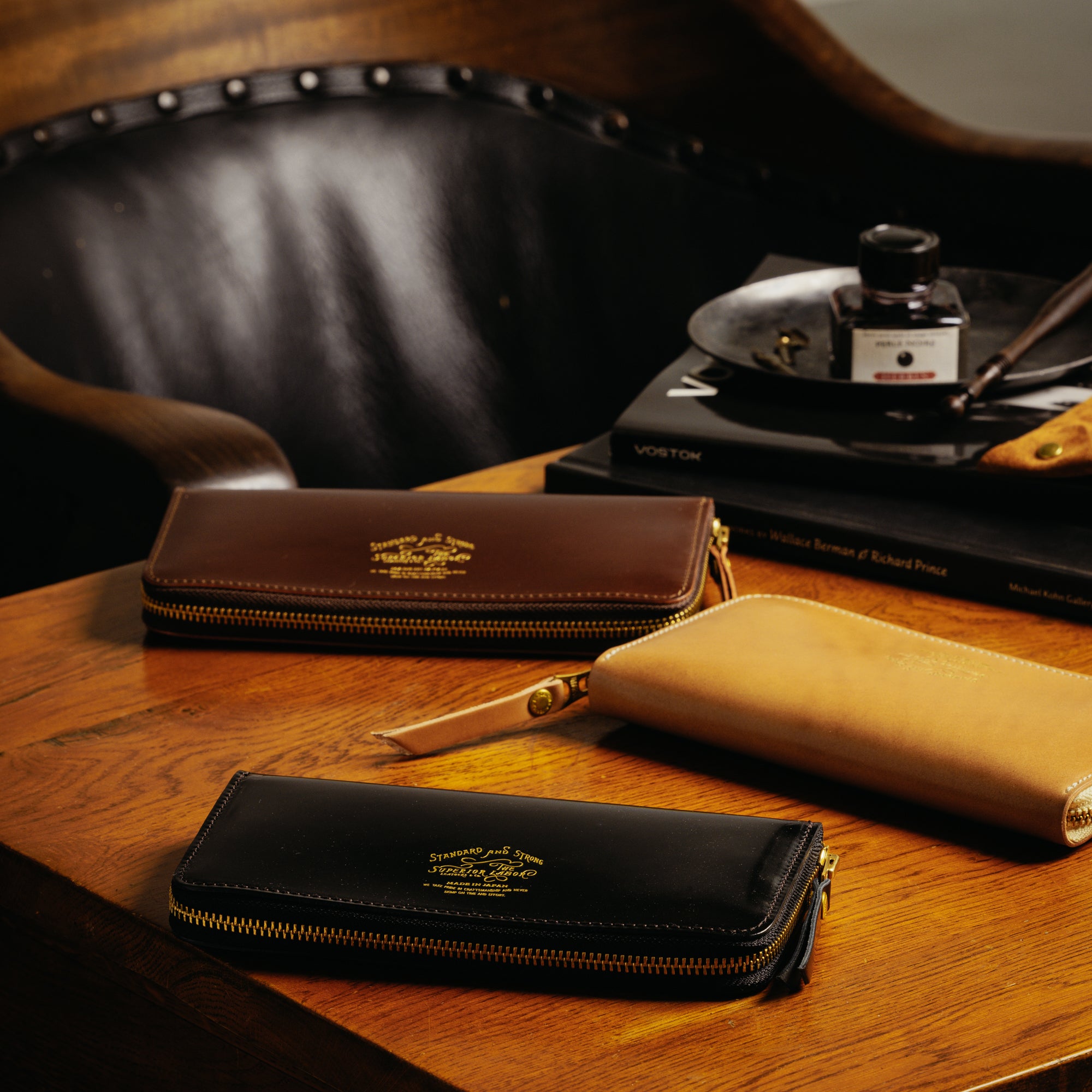 SL0191 cordovan zip long wallet