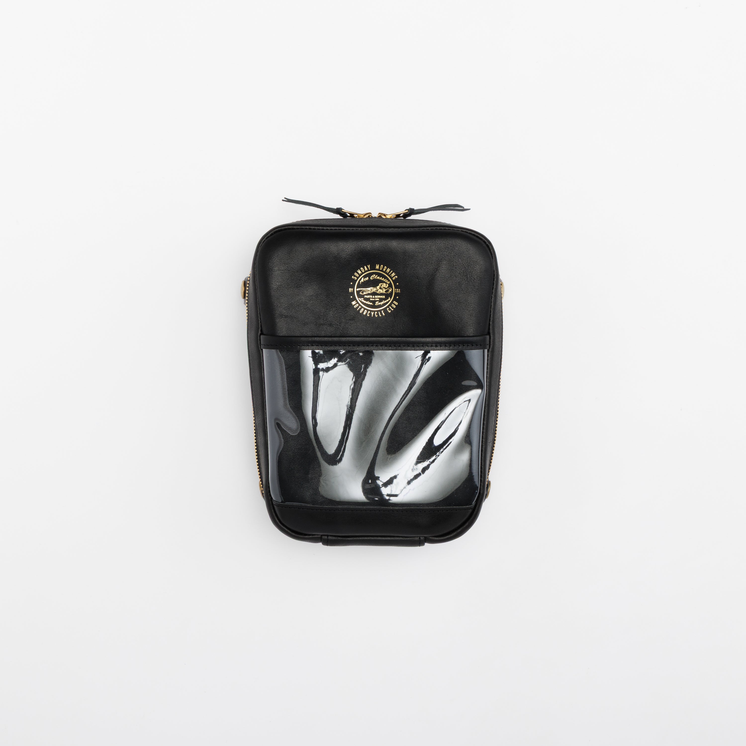 SL1283 Leather Tank Bag Parcel Grid /clear pocket